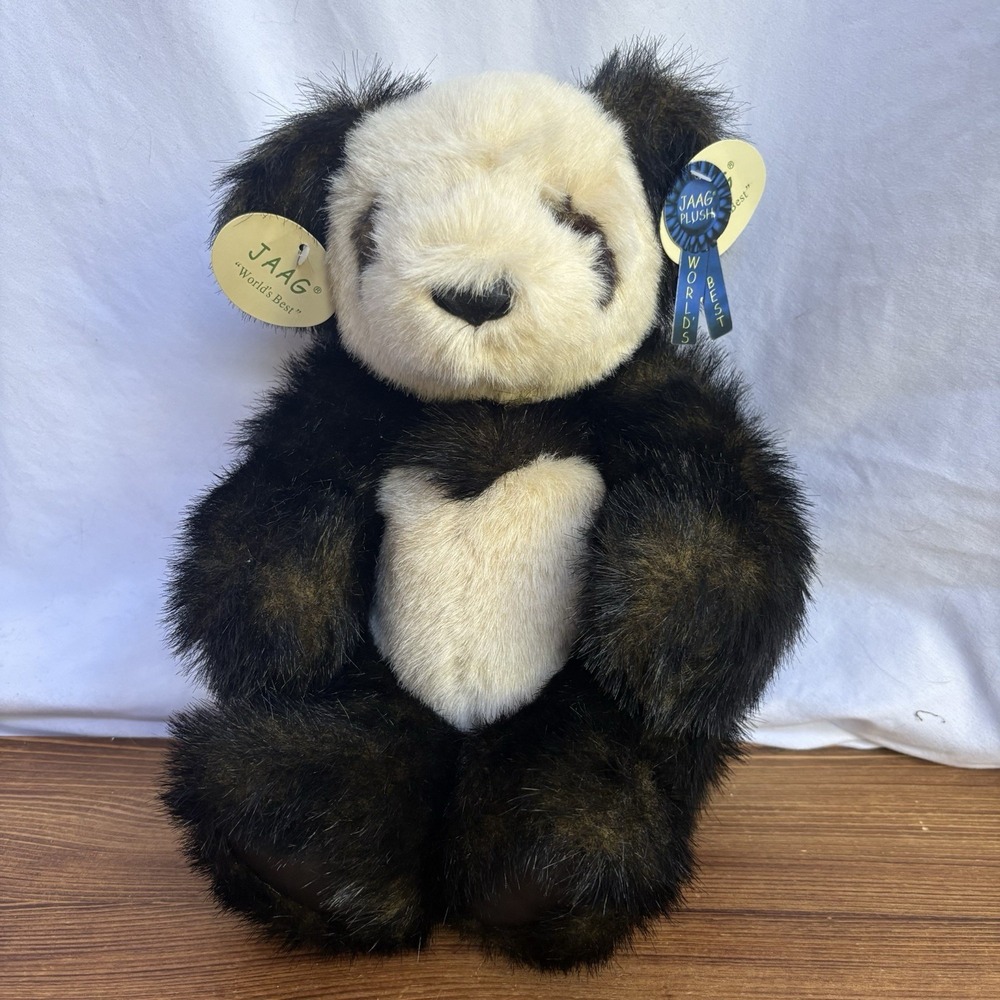 Jaag Plush Panda Bear Jointed Poseable Stuffed Animal NWT World's Best Tag